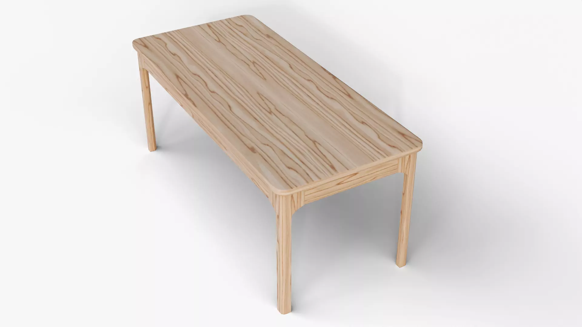 Classic Wooden Table for Interior Decor With Realistic Textures Low-poly 3D model_3