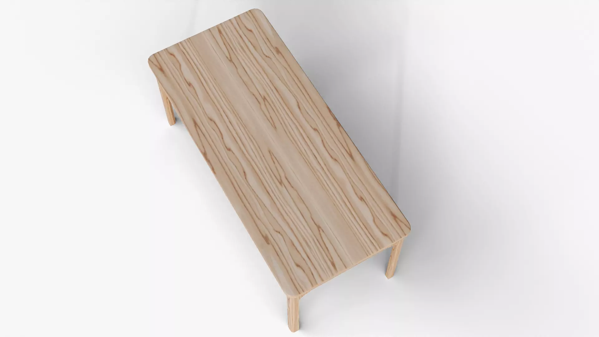 Classic Wooden Table for Interior Decor With Realistic Textures Low-poly 3D model_4
