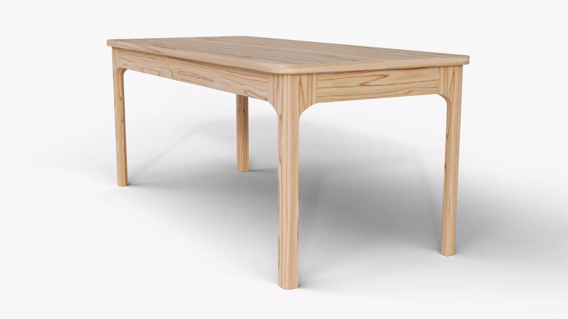 Classic Wooden Table for Interior Decor With Realistic Textures Low-poly 3D model_2