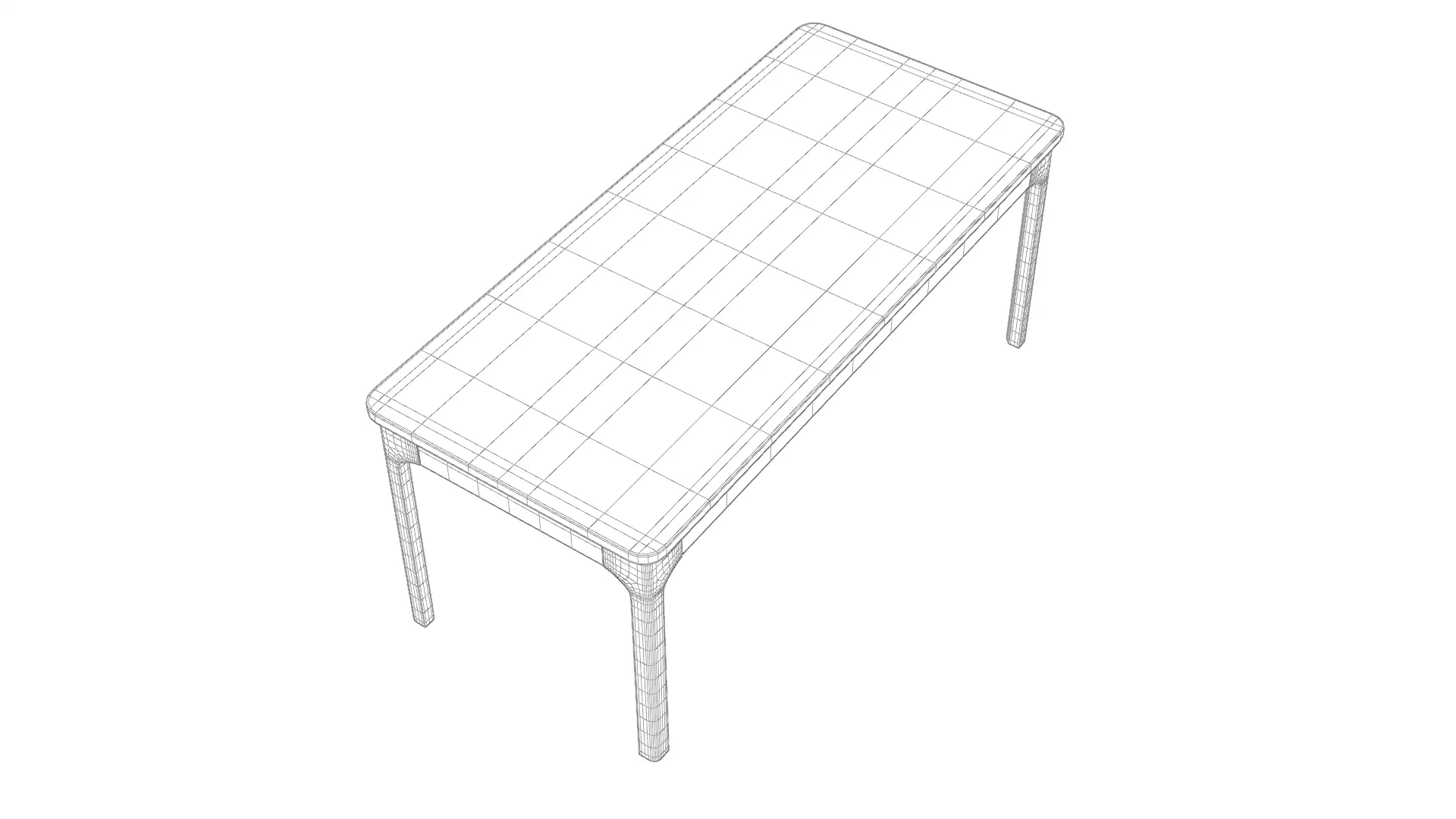 Classic Wooden Table for Interior Decor With Realistic Textures Low-poly 3D model_11