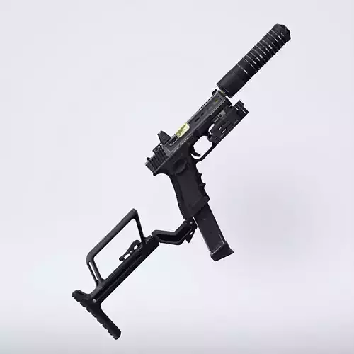 Gold Barrel Glock Pistol with Accessories for G8F 3D model