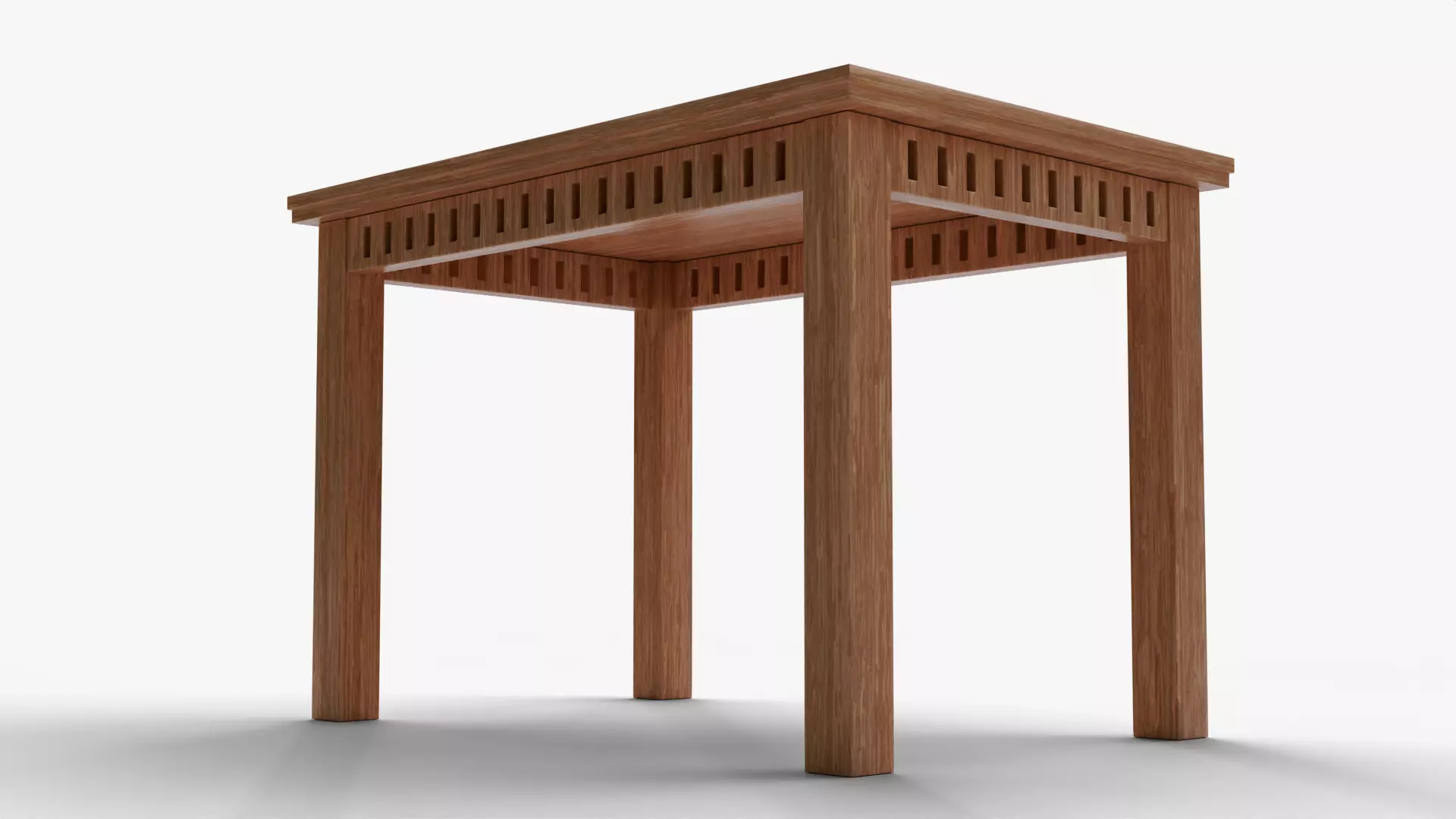  Wooden Table 3D Model With Stylish Furniture Interior Design  Low-poly 3D model_2