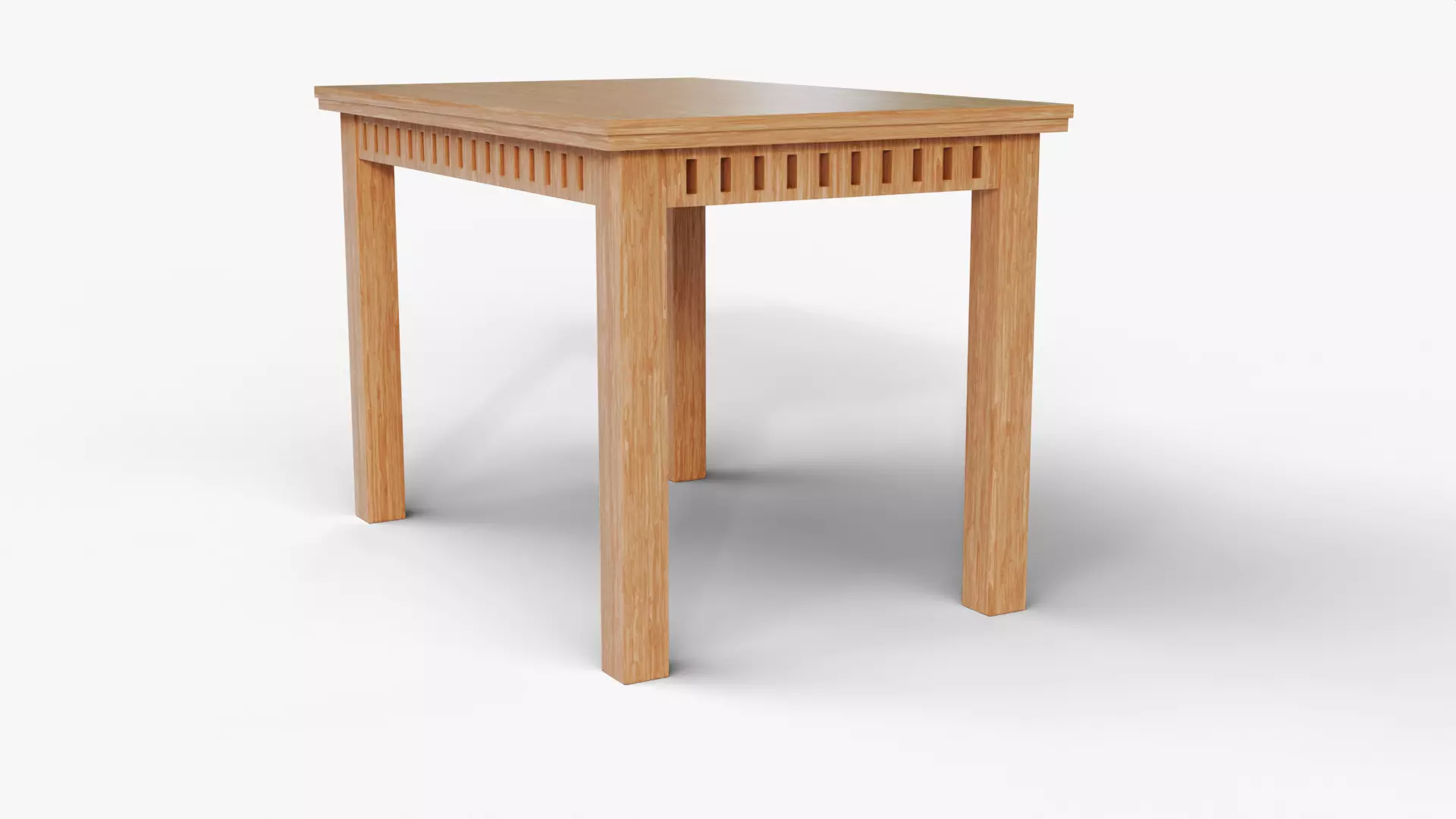  Wooden Table 3D Model With Stylish Furniture Interior Design  Low-poly 3D model_4