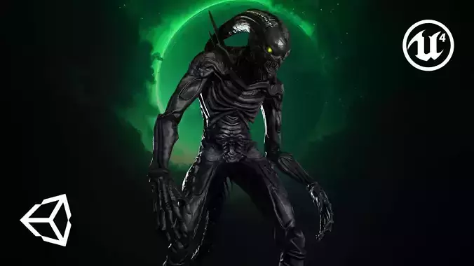 Alien Monster 2 Low-poly 3D model