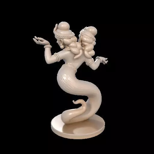 2001 Ivory Twin Headed Serpent Dancer Indian Style 3D print model_9
