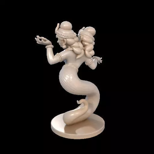 2001 Ivory Twin Headed Serpent Dancer Indian Style 3D print model_10