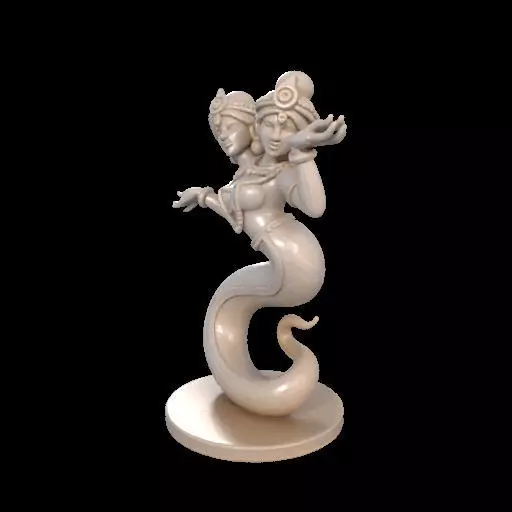 2001 Ivory Twin Headed Serpent Dancer Indian Style 3D print model_18