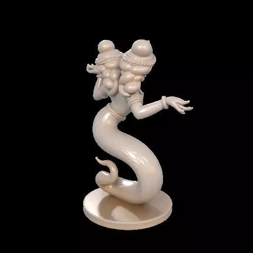 2001 Ivory Twin Headed Serpent Dancer Indian Style 3D print model_3
