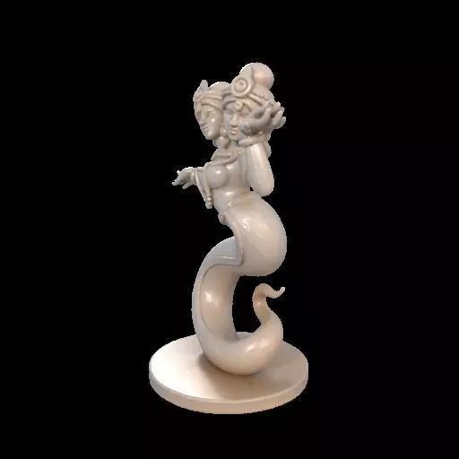 2001 Ivory Twin Headed Serpent Dancer Indian Style 3D print model_17