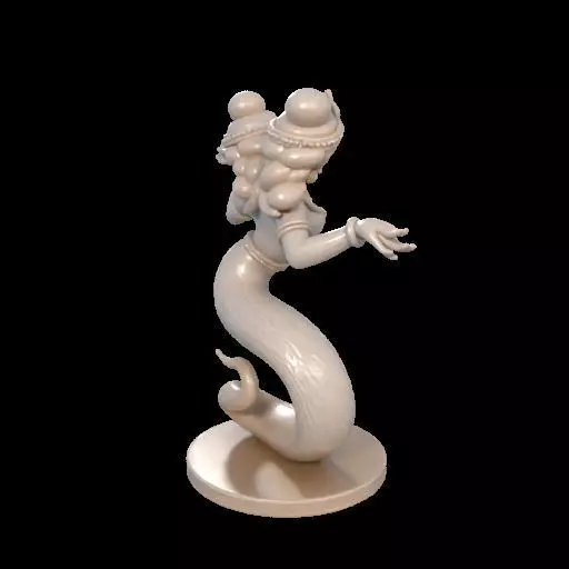 2001 Ivory Twin Headed Serpent Dancer Indian Style 3D print model_2