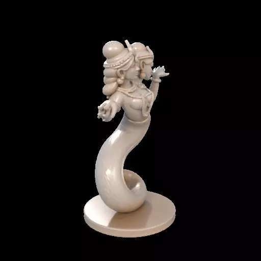 2001 Ivory Twin Headed Serpent Dancer Indian Style 3D print model_25