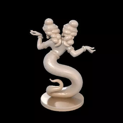 2001 Ivory Twin Headed Serpent Dancer Indian Style 3D print model_6