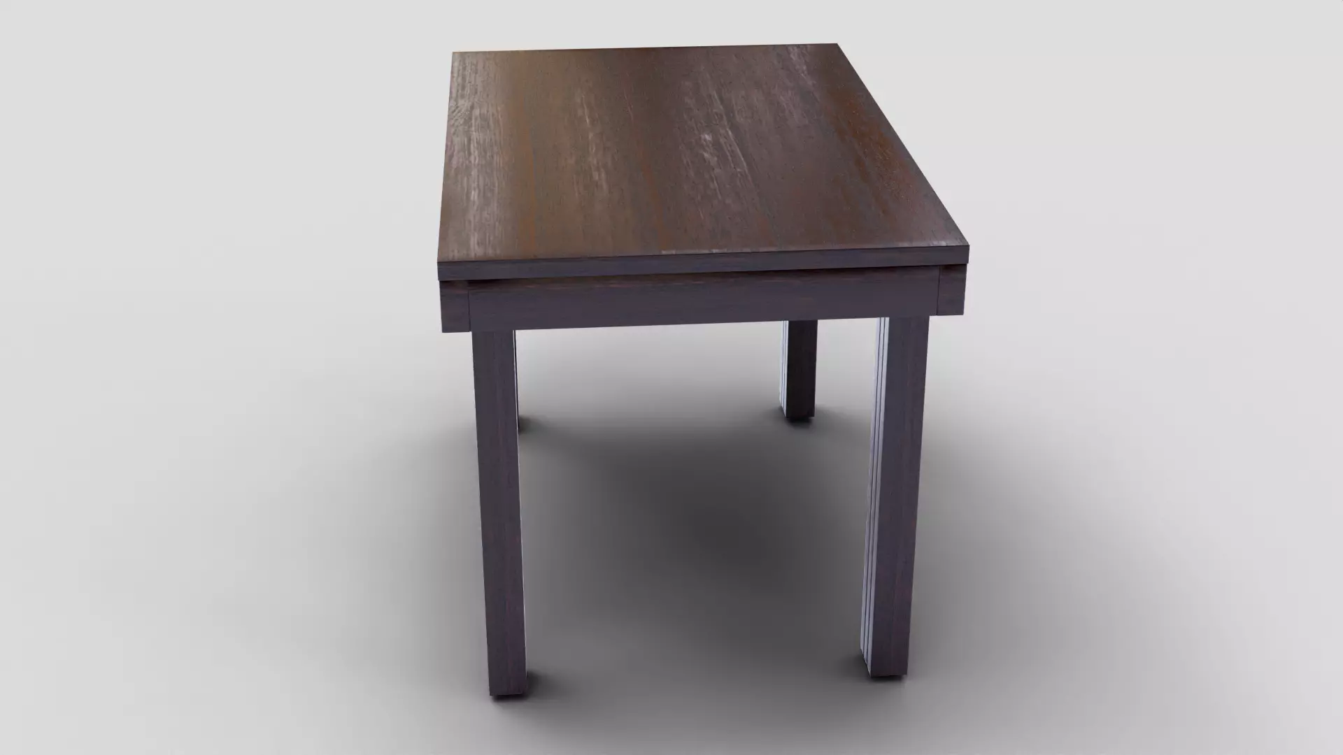 Dark Wooden Dining Table 3D Model With Elegant Furniture Low-poly 3D model_7