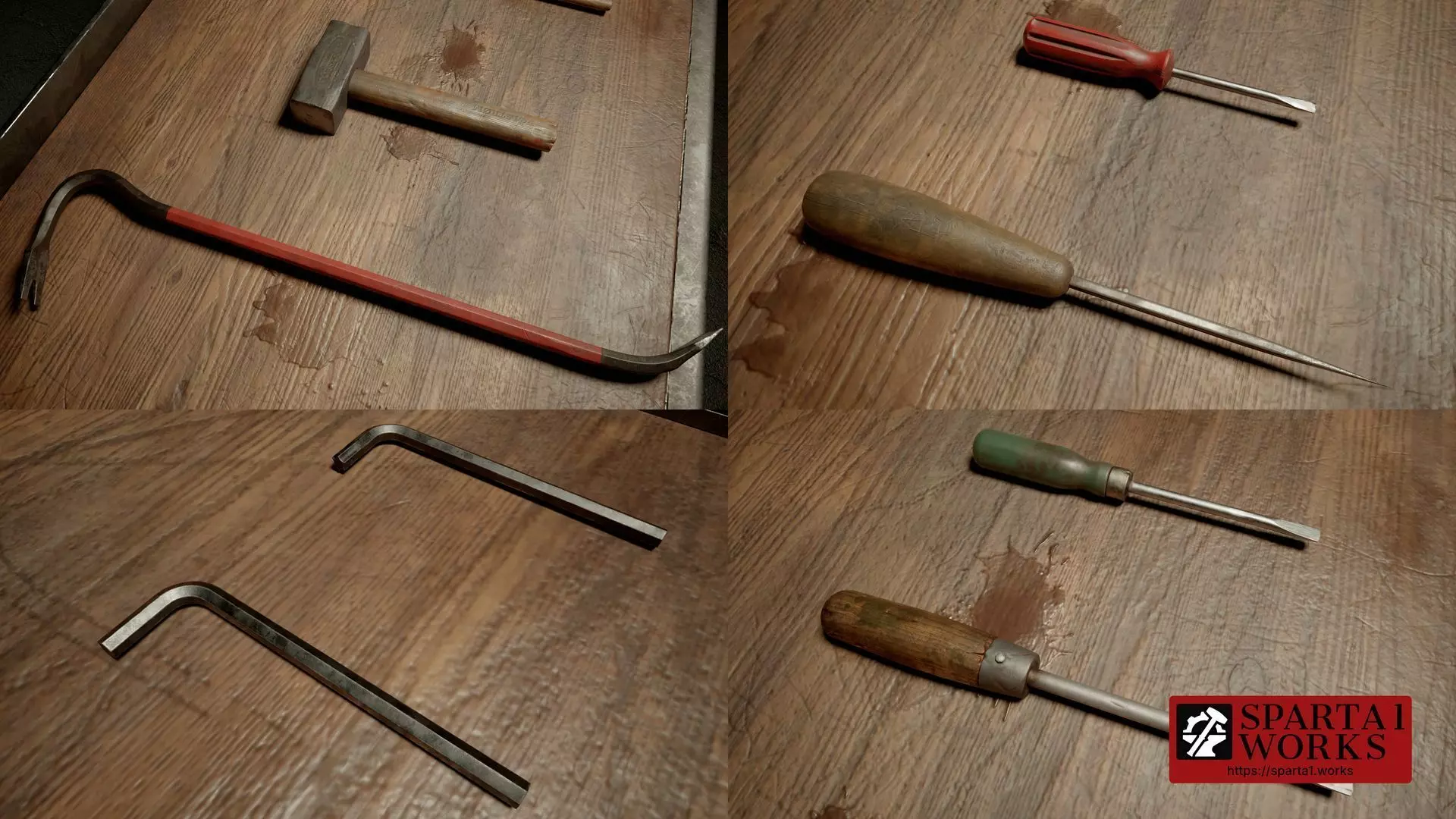 Old Toolbox - 33 tools asset pack Low-poly 3D model_8