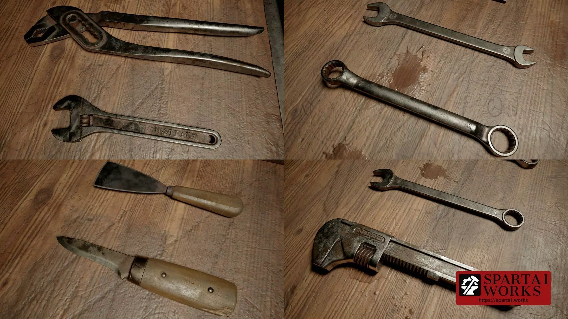 Old Toolbox - 33 tools asset pack Low-poly 3D model_7