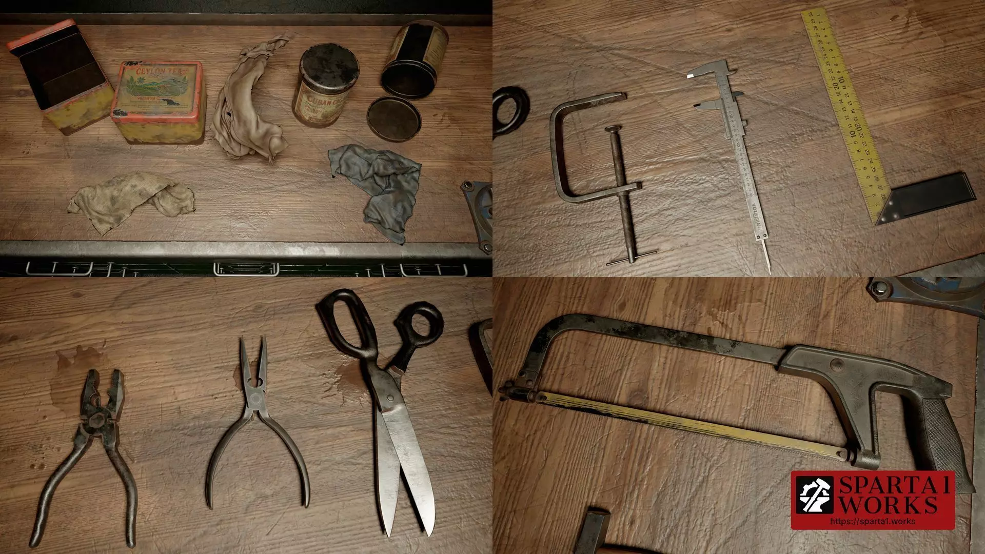 Old Toolbox - 33 tools asset pack Low-poly 3D model_6