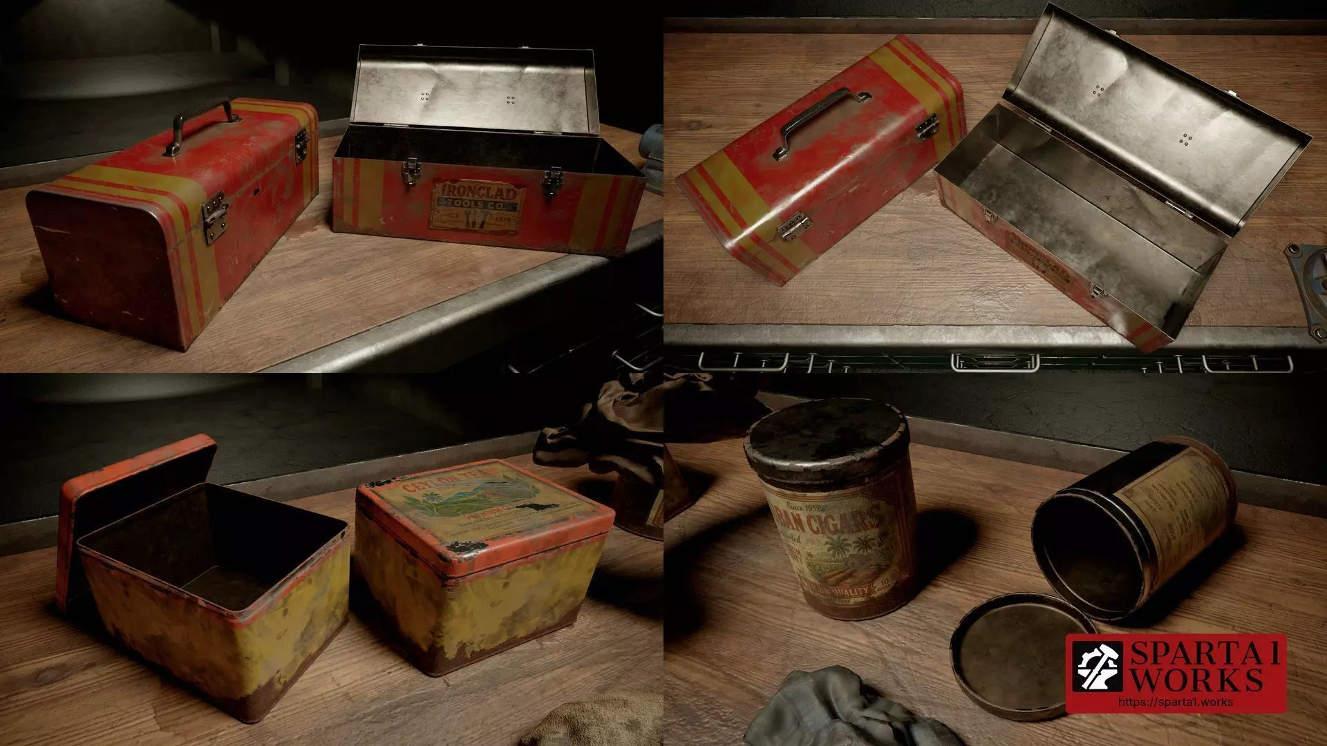 Old Toolbox - 33 tools asset pack Low-poly 3D model_4