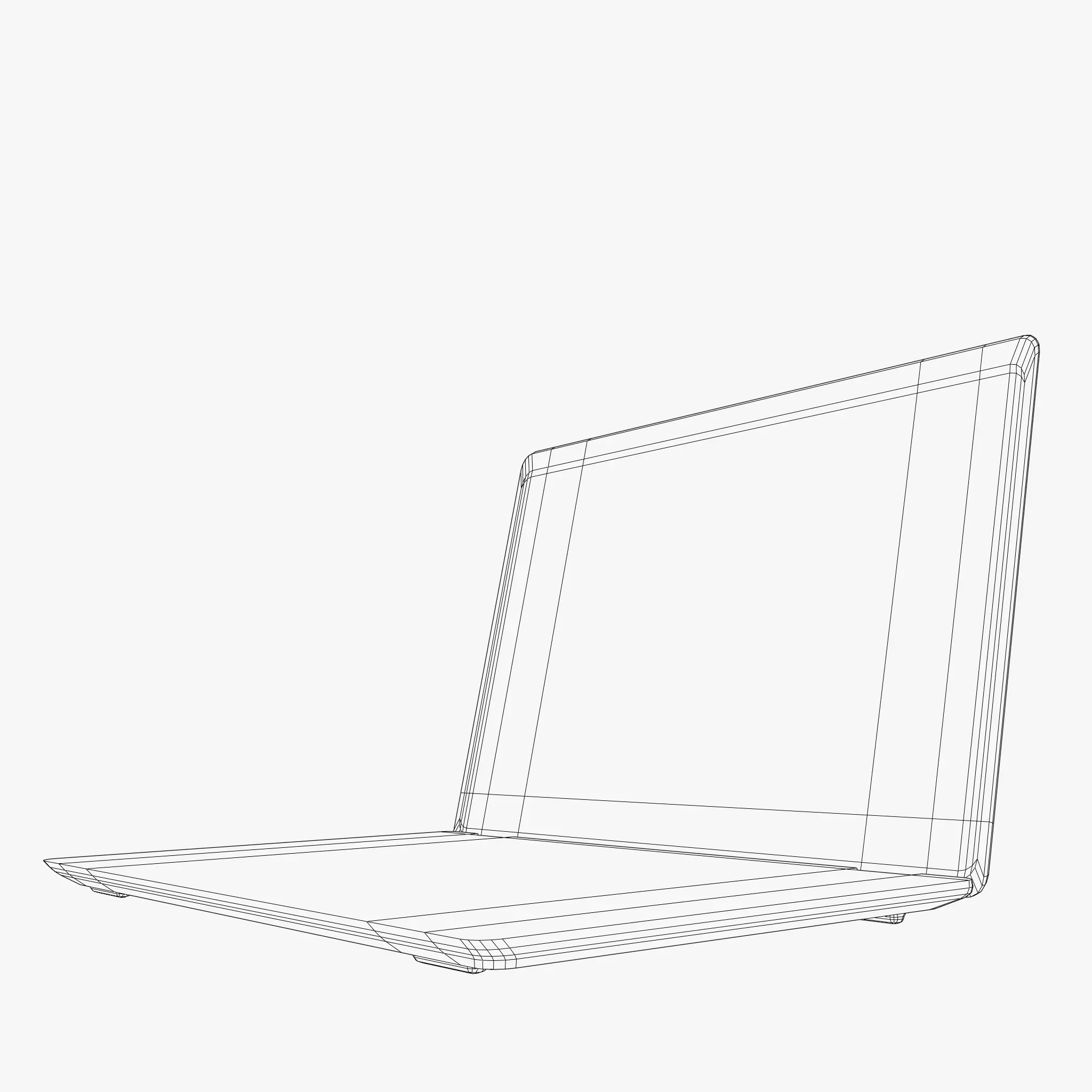 Laptop Low-poly 3D model_4