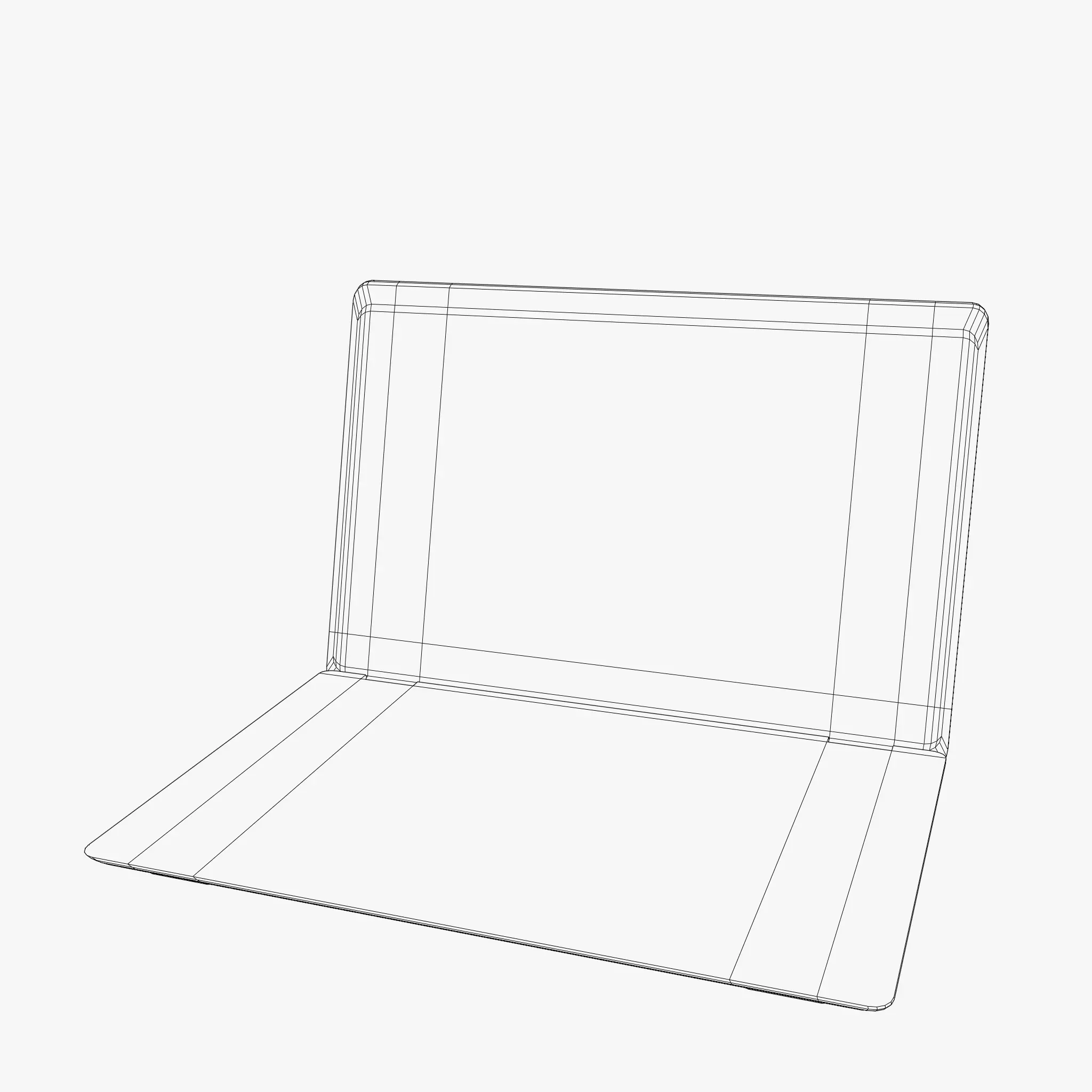 Laptop Low-poly 3D model_2