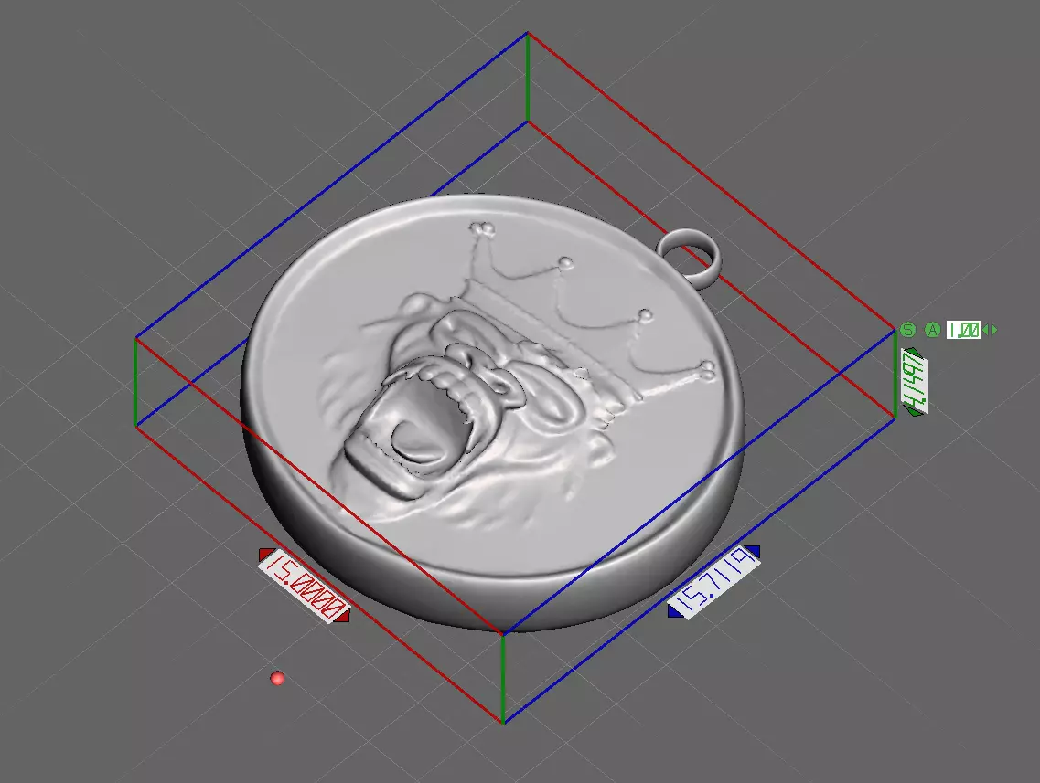 Gorilla Head Pendant 3D print model_2