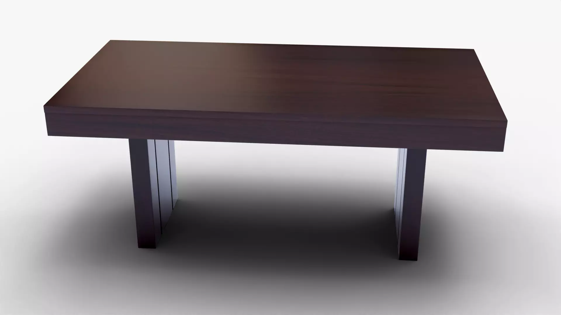 Modern Dark Wooden Table 6 Seater Dining Table Low-poly 3D model_7