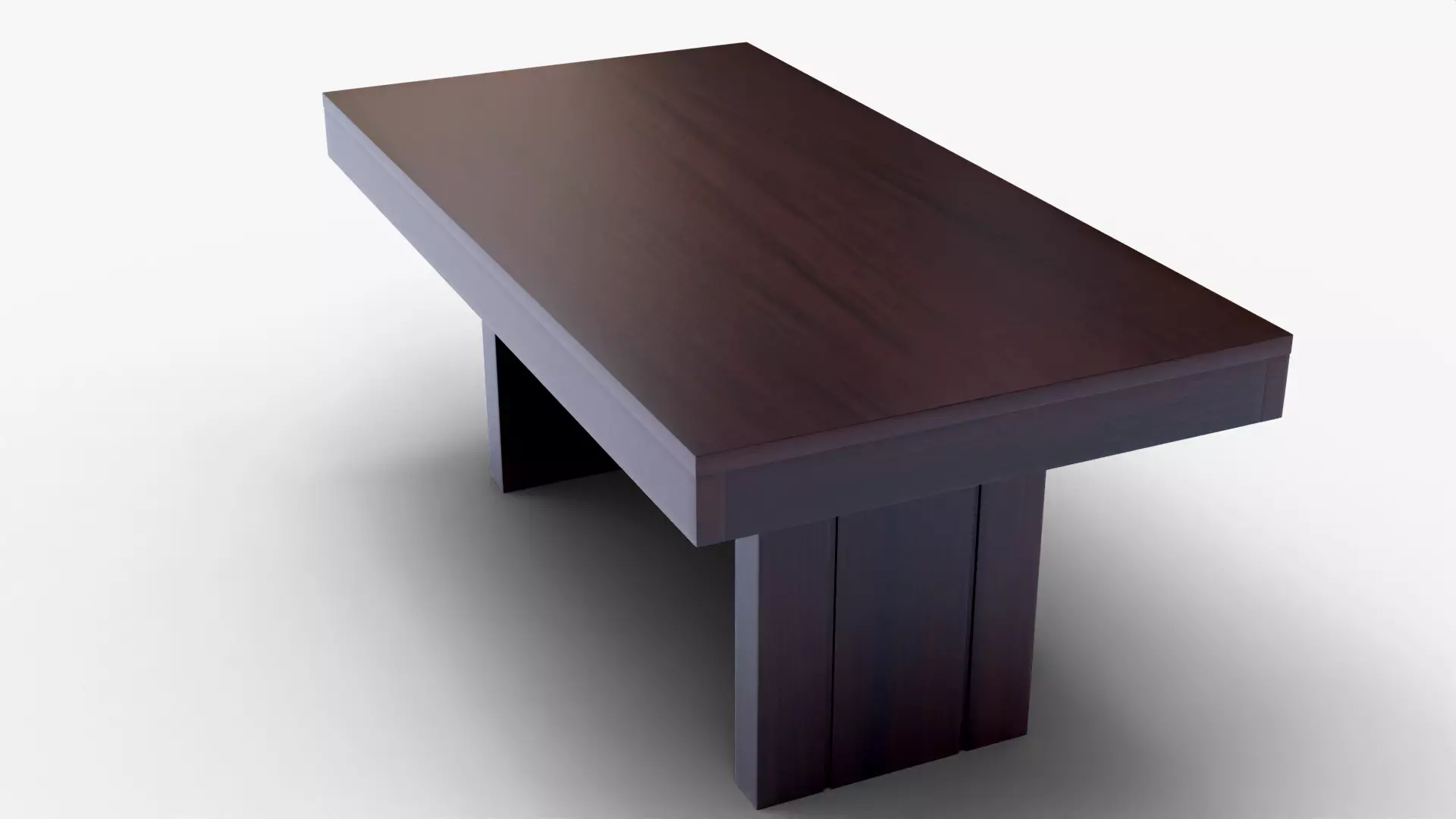 Modern Dark Wooden Table 6 Seater Dining Table Low-poly 3D model_3