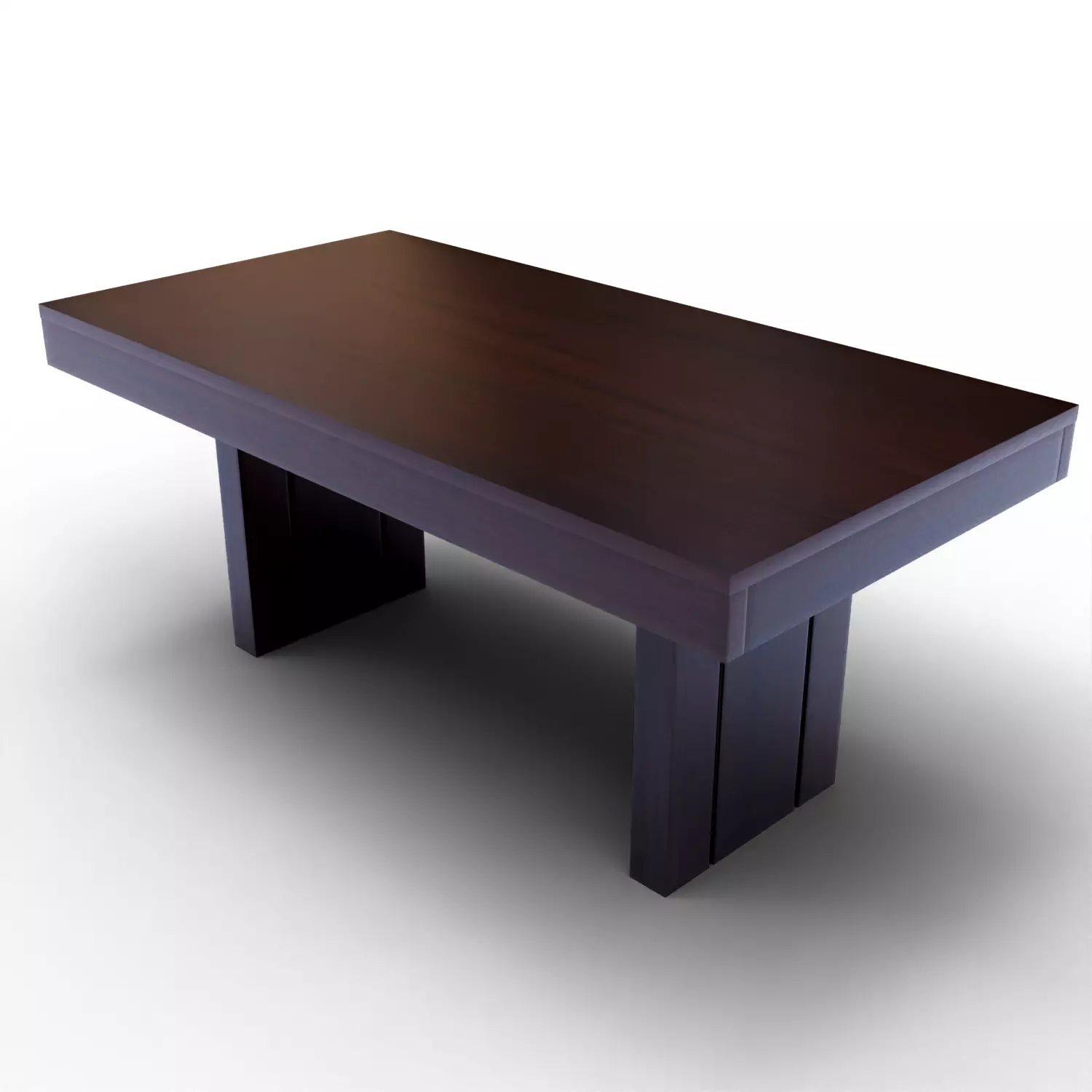 Modern Dark Wooden Table 6 Seater Dining Table Low-poly 3D model_0
