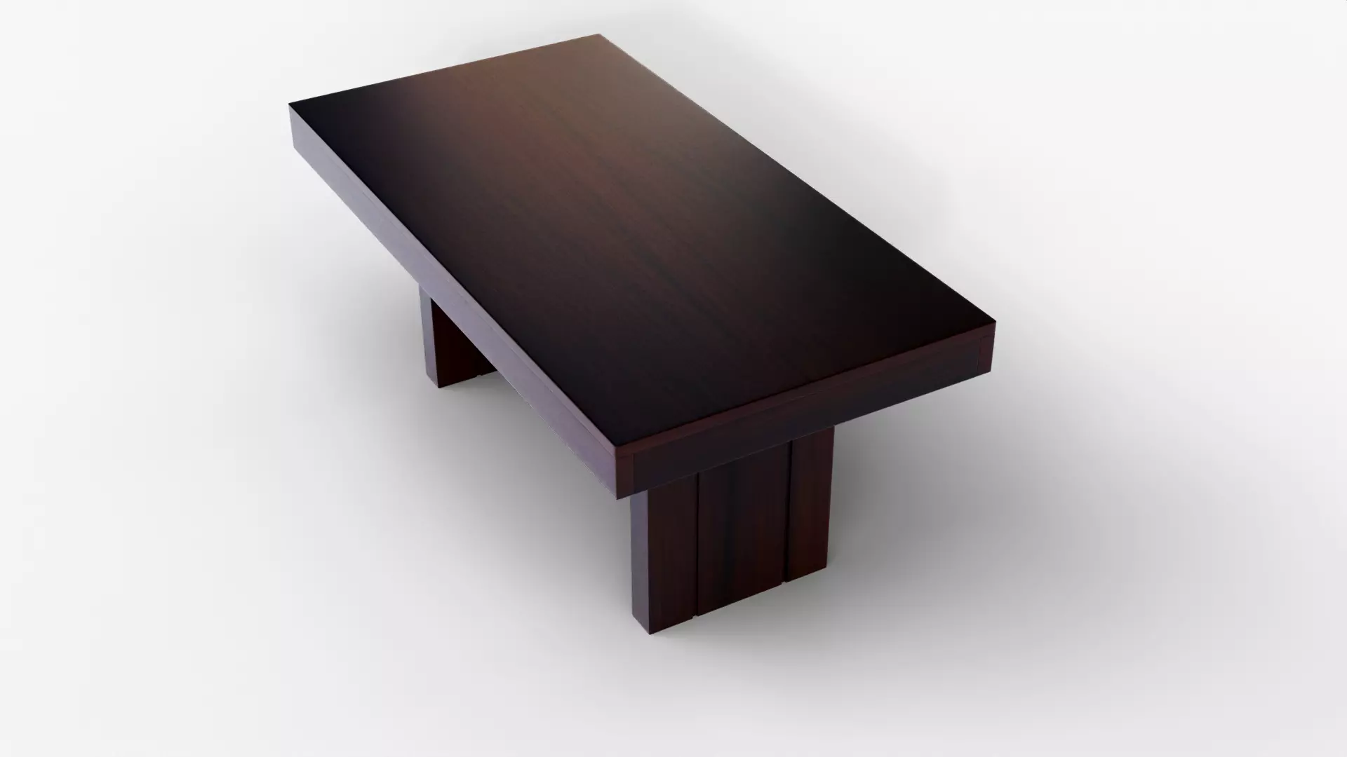 Modern Dark Wooden Table 6 Seater Dining Table Low-poly 3D model_4