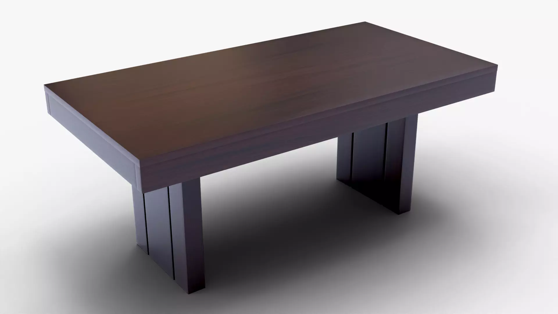 Modern Dark Wooden Table 6 Seater Dining Table Low-poly 3D model_10