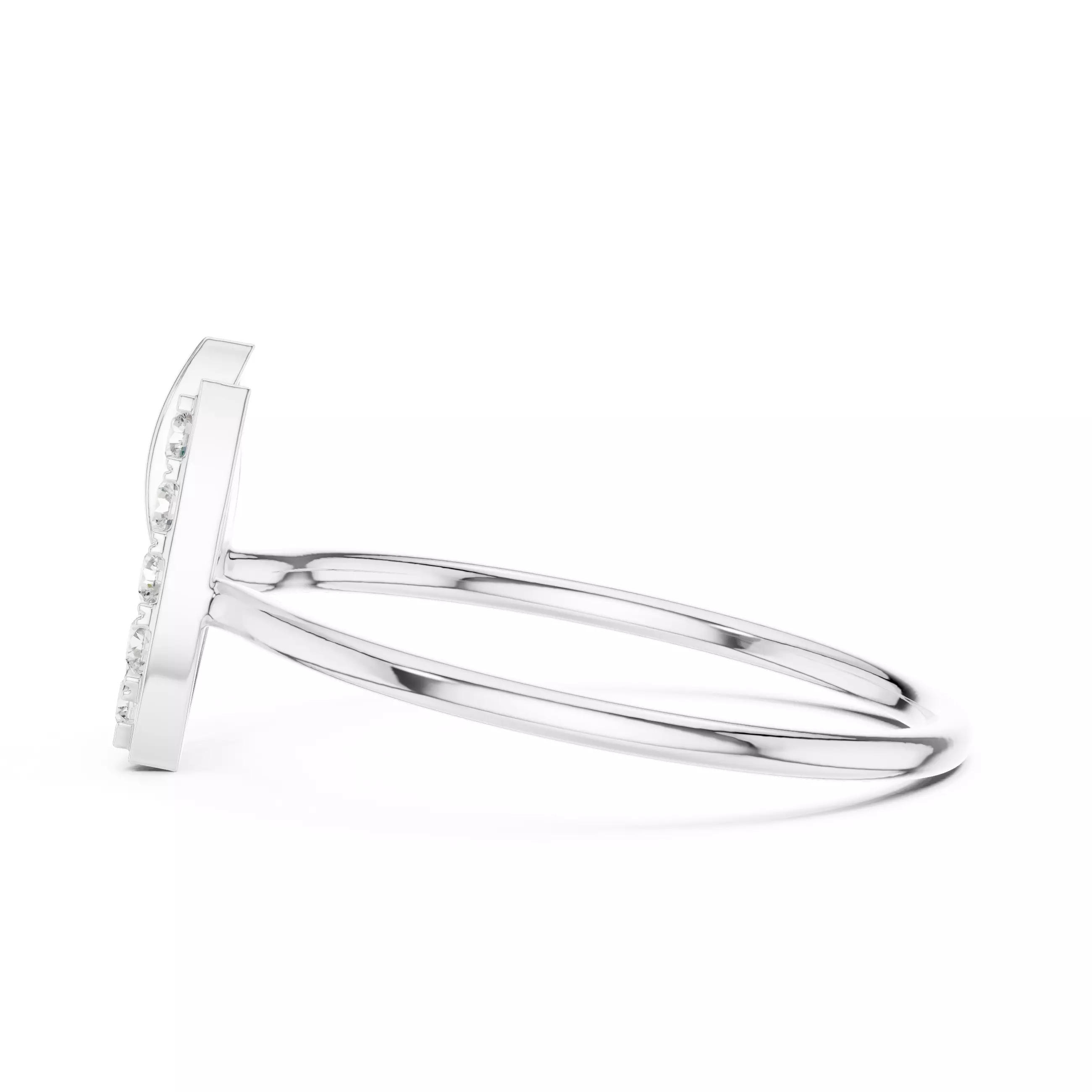 Round Cut Diamond Trillion Shape Engagement Ring 3DM STL Video 3D print model_11