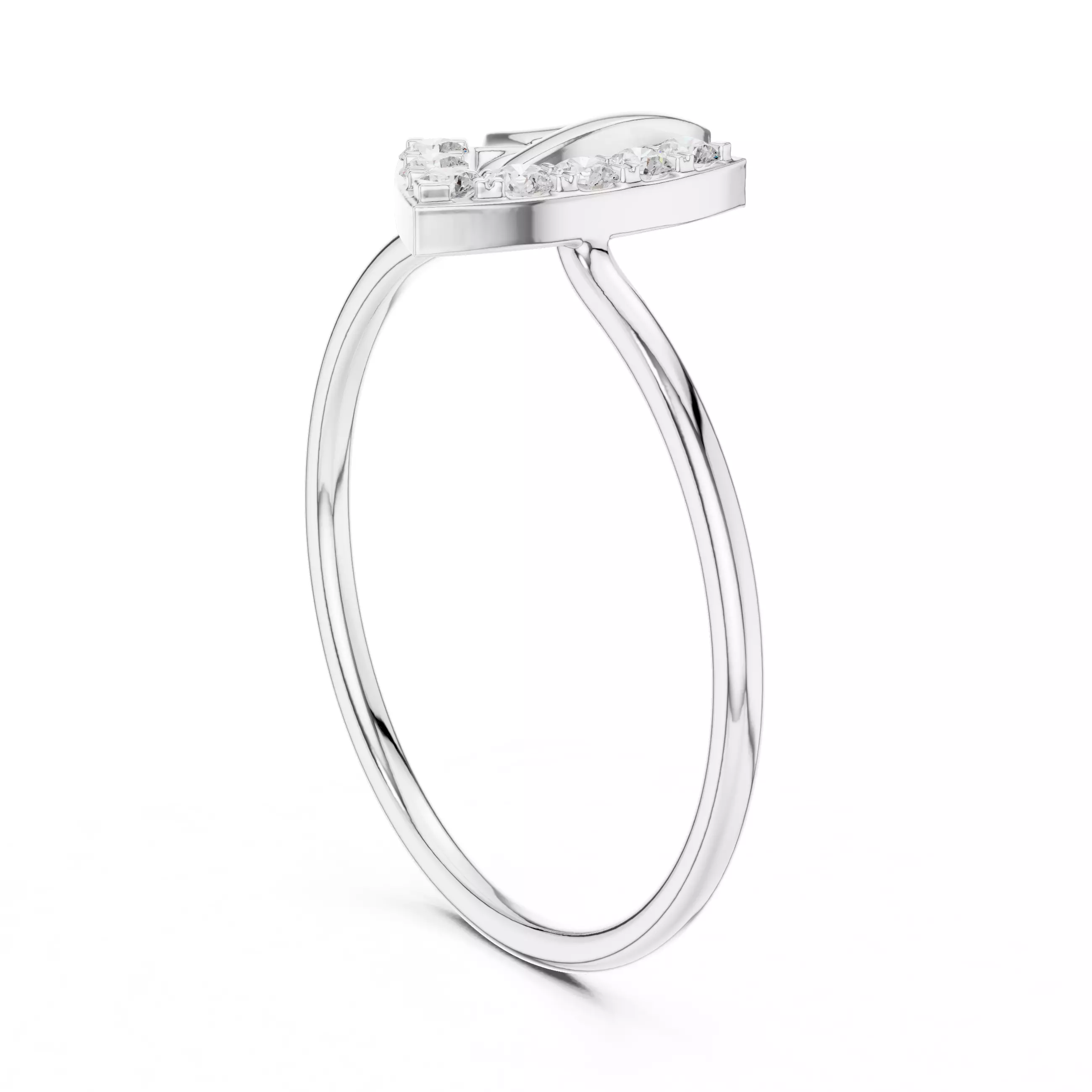 Round Cut Diamond Trillion Shape Engagement Ring 3DM STL Video 3D print model_9