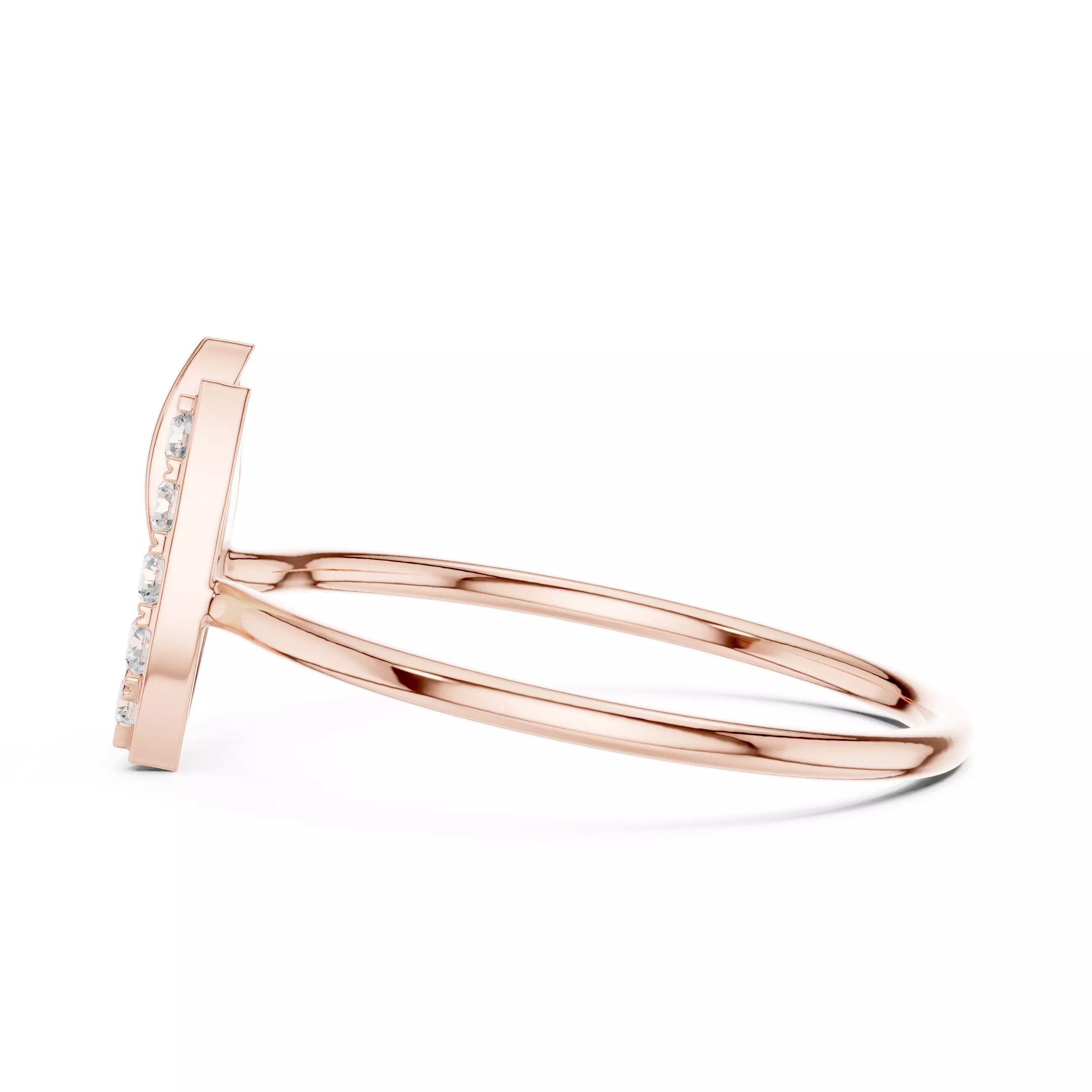 Round Cut Diamond Trillion Shape Engagement Ring 3DM STL Video 3D print model_5