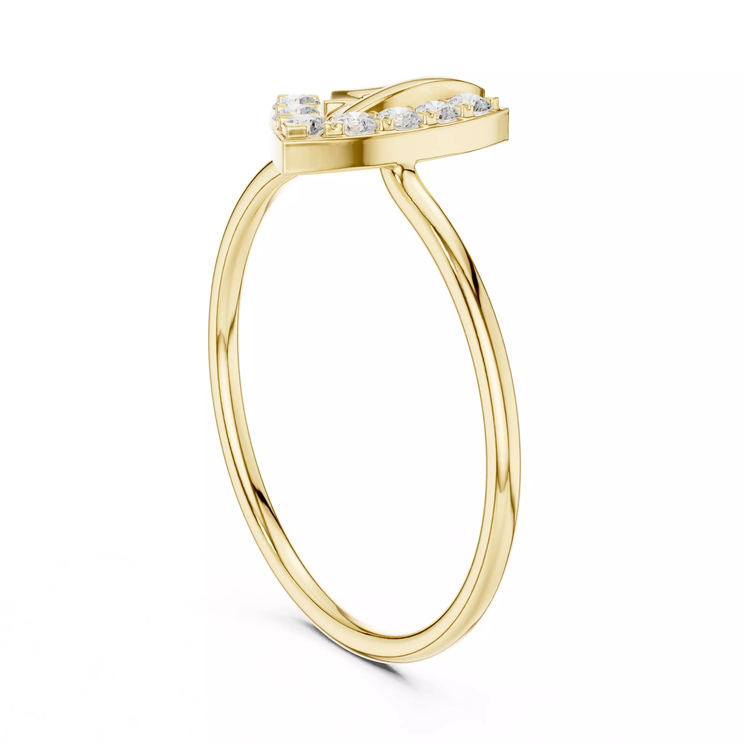 Round Cut Diamond Trillion Shape Engagement Ring 3DM STL Video 3D print model_6