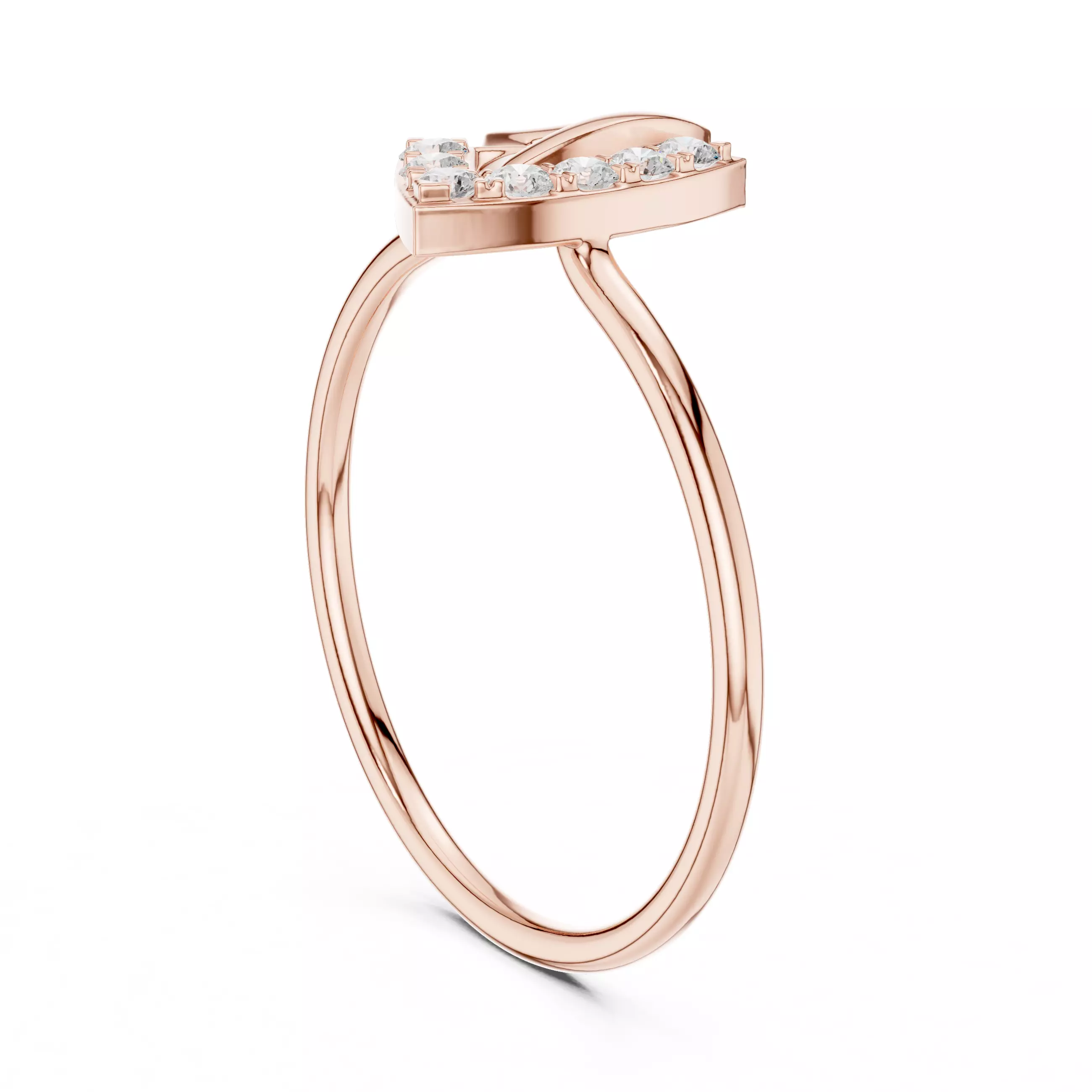 Round Cut Diamond Trillion Shape Engagement Ring 3DM STL Video 3D print model_3