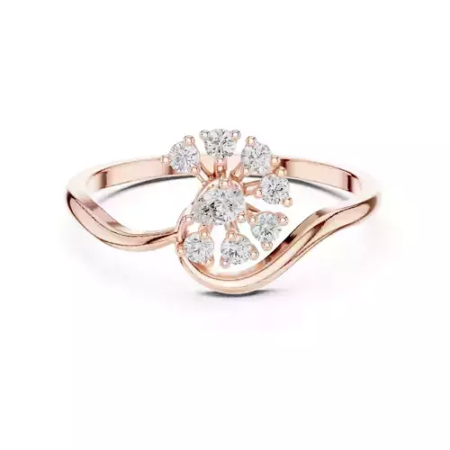 Round Cut Diamond Curved Engagement Wedding Ring 3DM STL Video