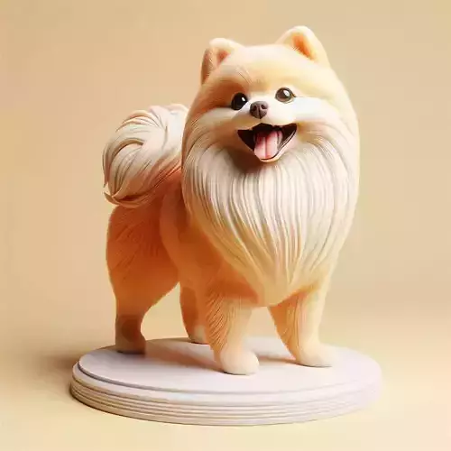 2002  Laughing Pomeranian  Full Color 3D Model 3D print model