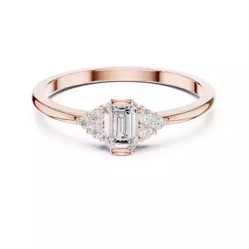 Emerald Cut Diamond Engagement Wedding Ring 3DM STL Video