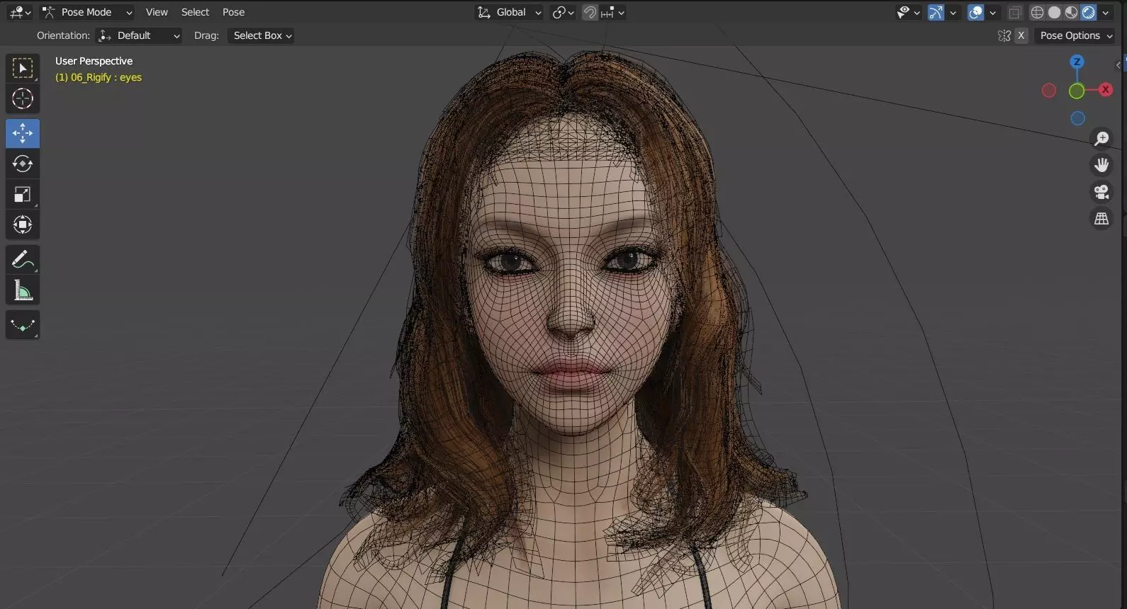 Female Character Rigged with Shape Keys And PBR Texturing 3D model_4