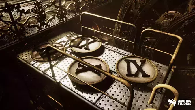 Steampunk Clock Factory Low-poly 3D model