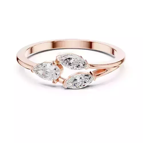 Three Stone Pear and Marquise Cut Engagement Ring 3DM STL Video