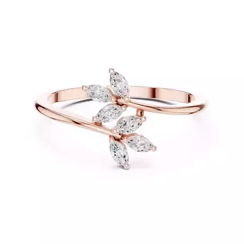 Marquise Diamond Bypass Engagement Wedding Ring 3DM STL Video