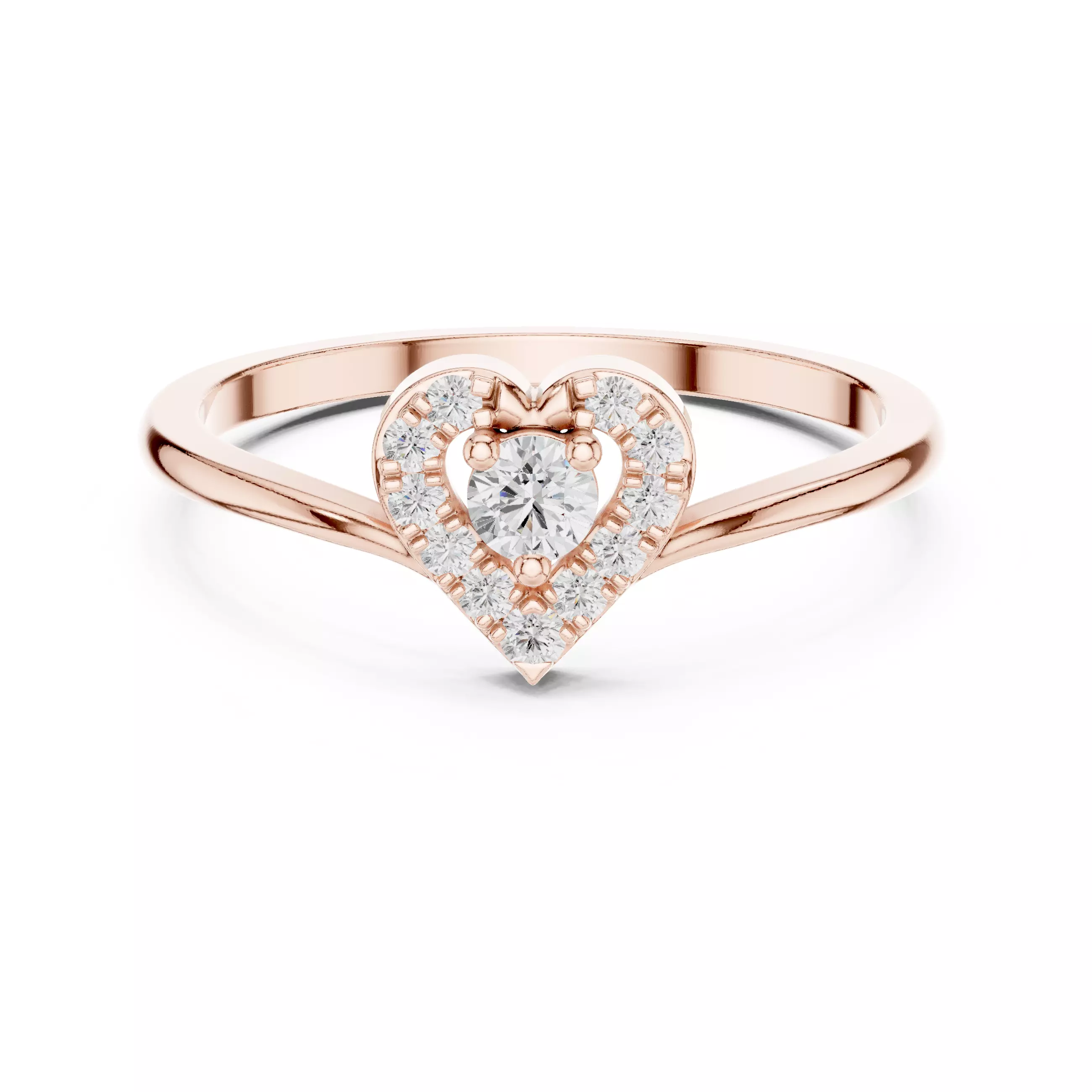 Chevron Curve Heart Shape Round Cut Wedding Ring 3DM STL Video 3D print model_0