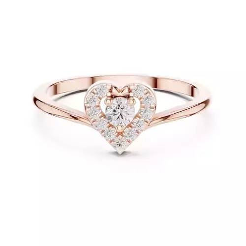 Chevron Curve Heart Shape Round Cut Wedding Ring 3DM STL Video 3D print model