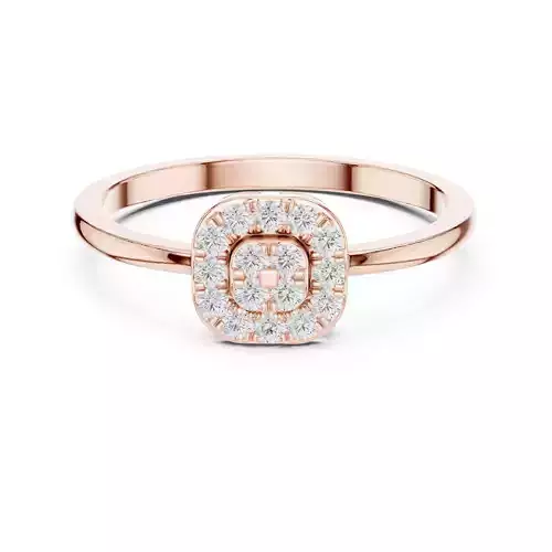 Round Cut Halo Diamond Engagement Wedding Ring 3DM STL Video 3D print model