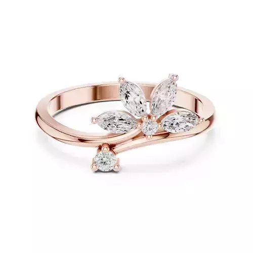 Marquise Diamond Curve Bypass Engagement Ring 3DM STL Video