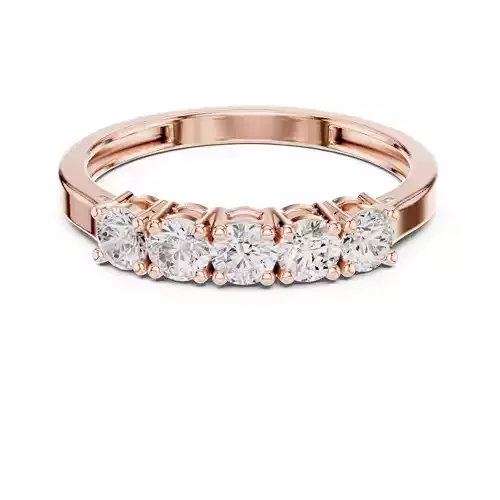 Five Round Diamond Engagement Wedding Band 3DM STL Video 3D print model