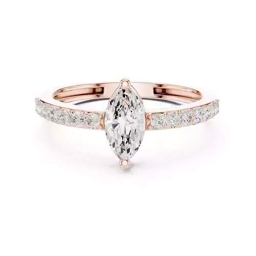 Marquise Cut Diamond Engagement Wedding Ring 3DM STL Video