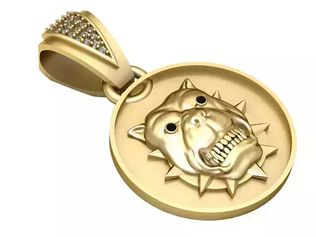  Round Dog Faces Pendant 3D model 