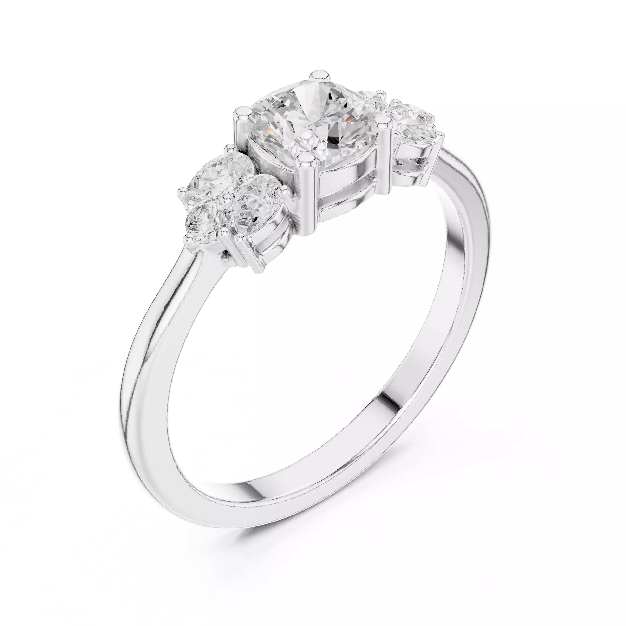 Cushion Pear Diamond Engagement Wedding Ring 3DM STL Video 3D print model_10