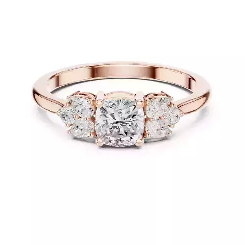 Cushion Pear Diamond Engagement Wedding Ring 3DM STL Video 3D print model